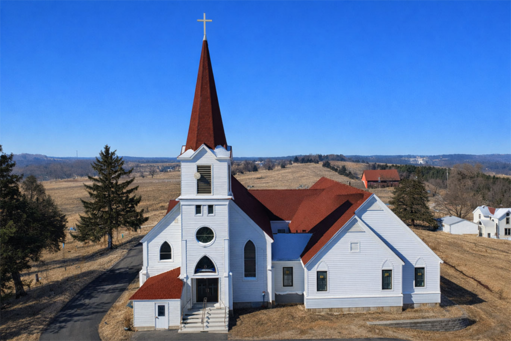 St Peters Church Aerial Front After