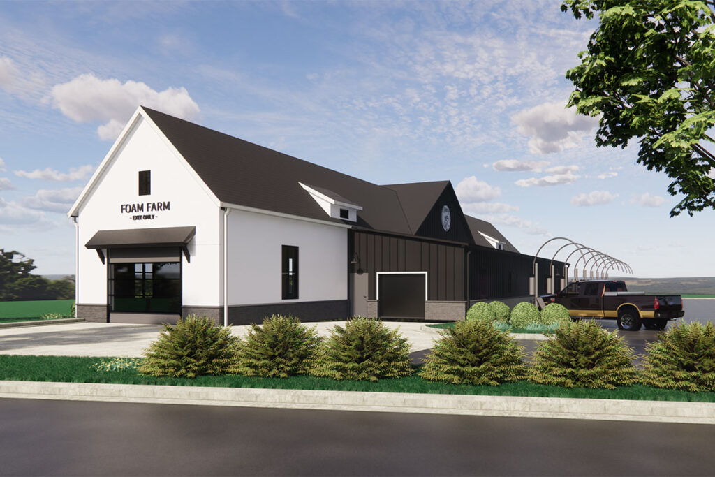 car wash exterior architectural rendering