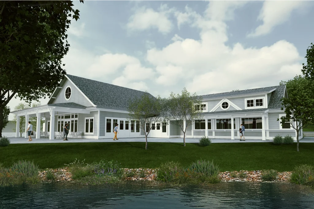 Pewaukee Yacht Club Exterior Rendering Lake View